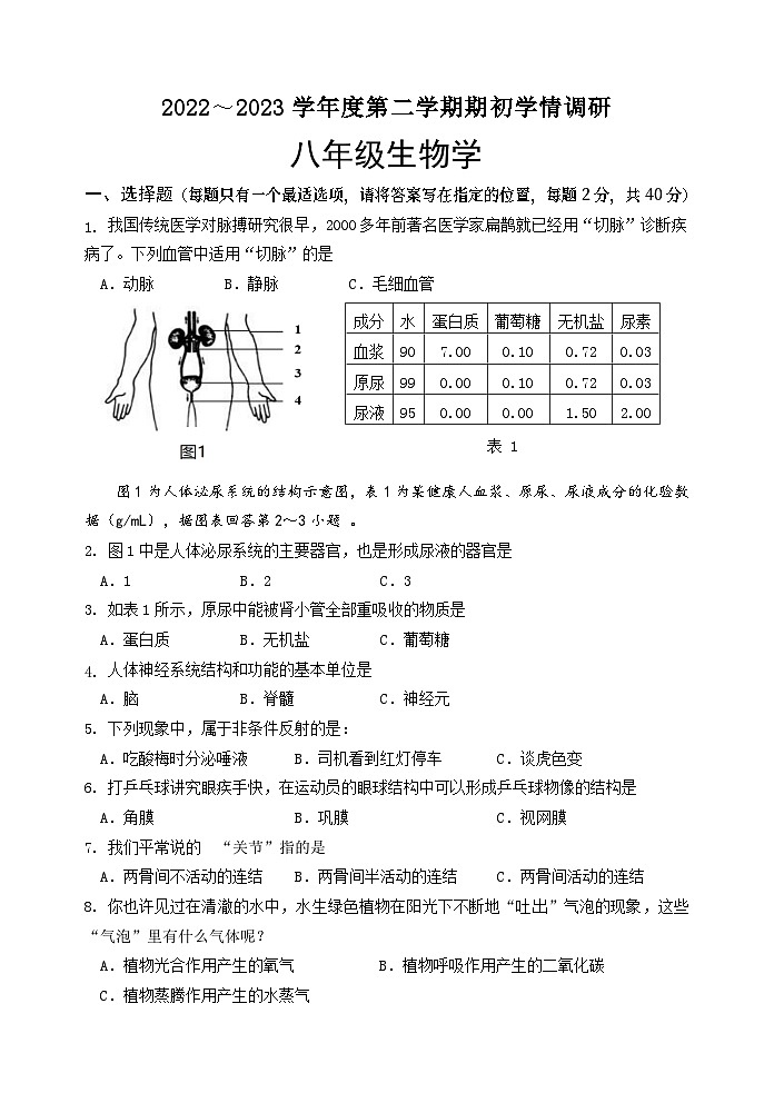 8年级生物第1页