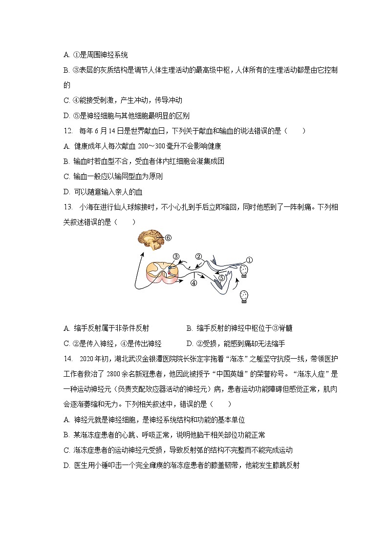 2022-2023学年重庆市万州区七年级（下）期末生物试卷（含解析）03