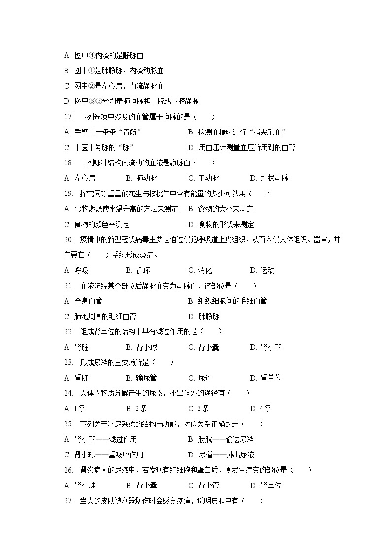 2022-2023学年广东省揭阳市揭东区七年级（下）期中生物试卷（含解析）03