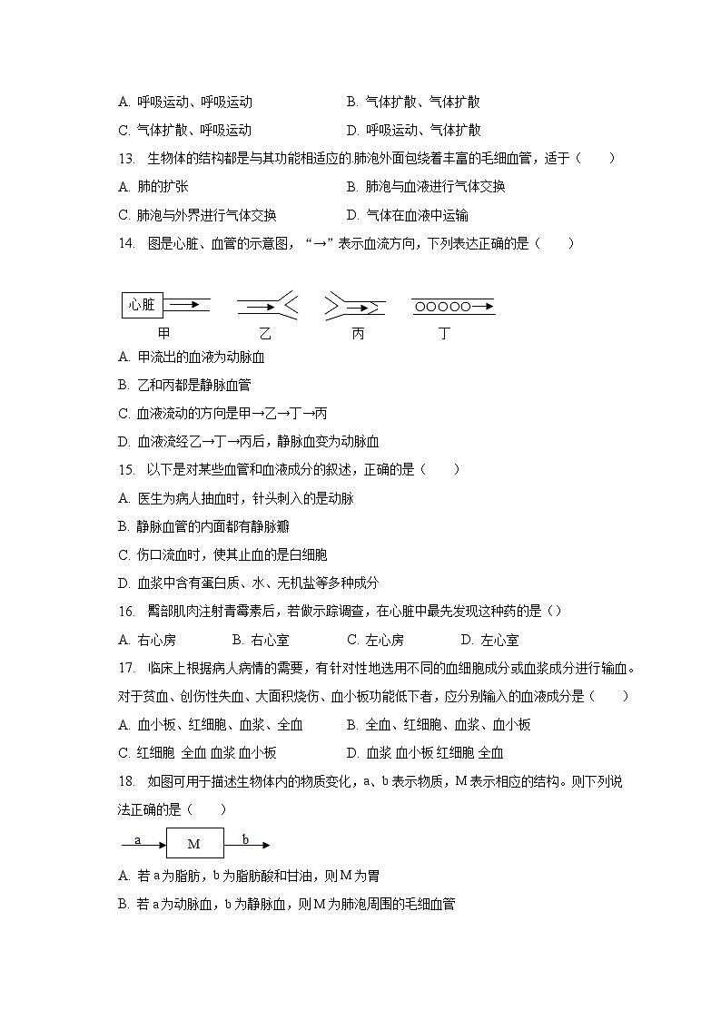 2022-2023学年河南省信阳市固始一中七年级（下）期中生物试卷（含解析）03