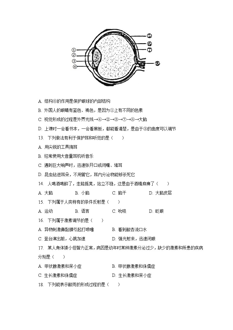2022-2023学年河南省周口市太康县七年级（下）期末生物试卷（含解析）第3页