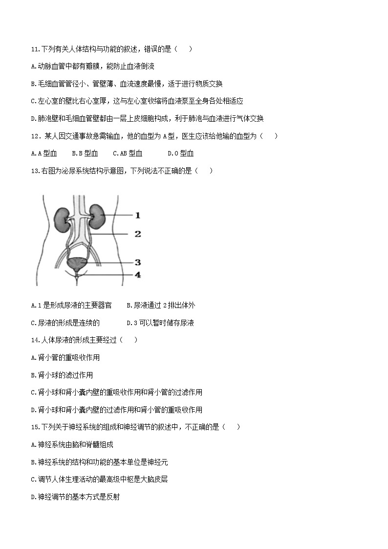 江西省赣州市大余县2022-2023年七年级下学期期末生物试题（含答案）03