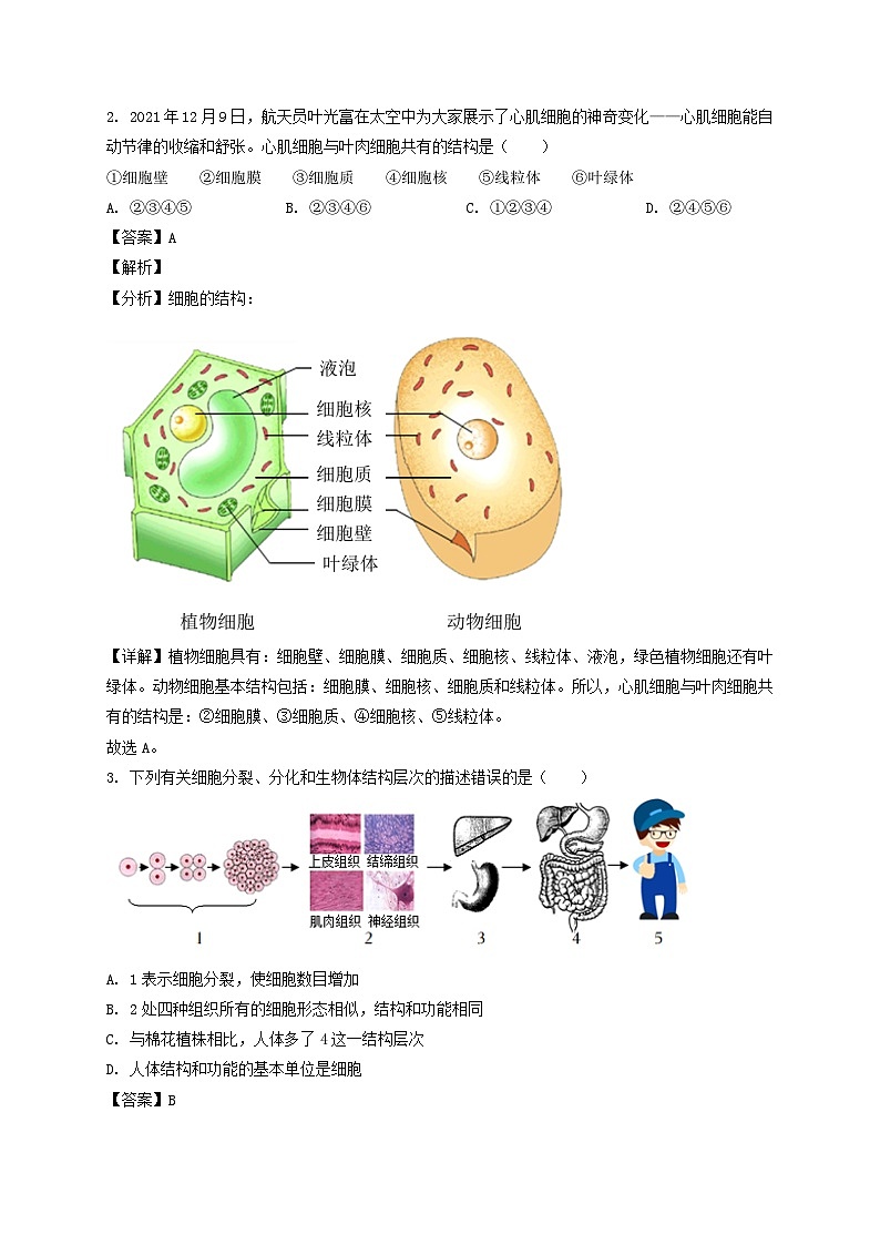 _2022年山东菏泽中考生物试题及答案02