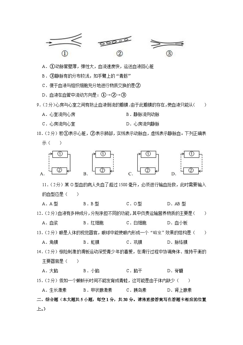 广西岑溪市2022-2023学年七年级下学期末考试生物试题（含答案）02