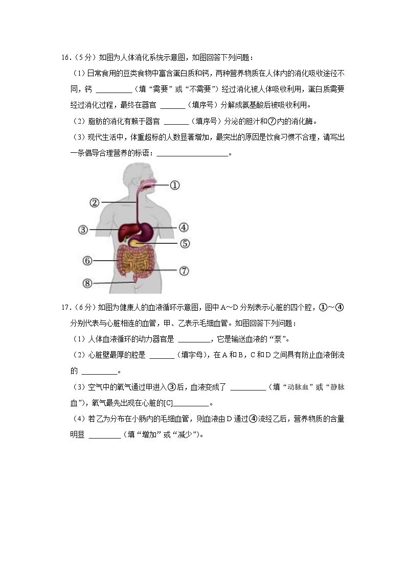 广西岑溪市2022-2023学年七年级下学期末考试生物试题（含答案）03