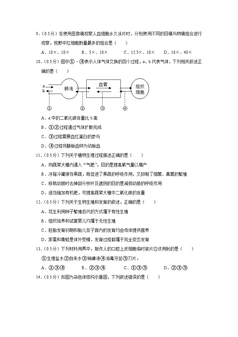 宁夏银川市第六中学2022-2023学年八年级下学期期末生物试卷（含答案）03