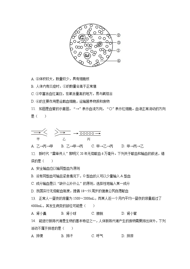 2022-2023学年河南省新乡市七年级（下）期末生物试卷（含解析）03