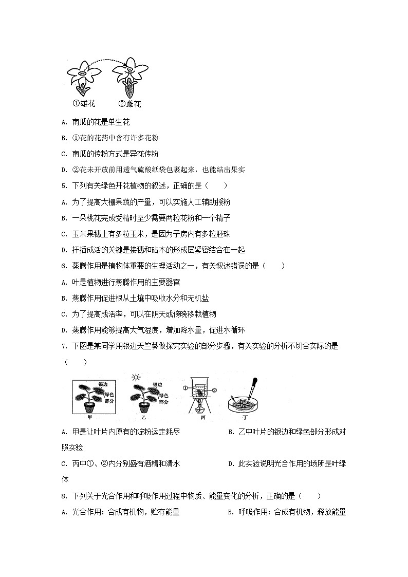 _2022山东省滨州市中考生物真题及答案02