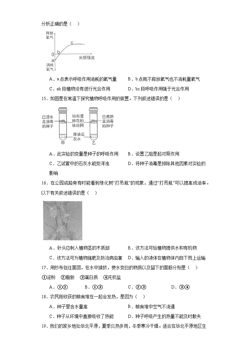 山东省淄博市张店区2022-2023学年六年级下学期期末生物试题（含答案）03