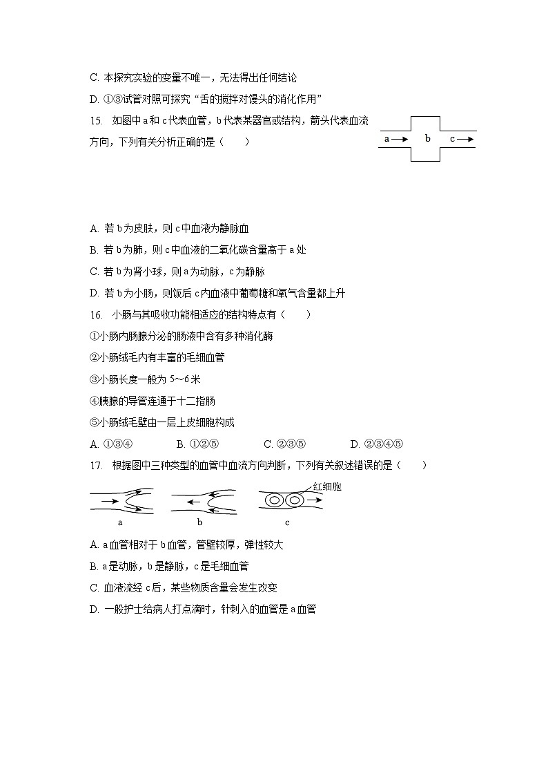 2022-2023学年河南省周口市川汇区恒大中学七年级（下）期末生物试卷（含解析）03