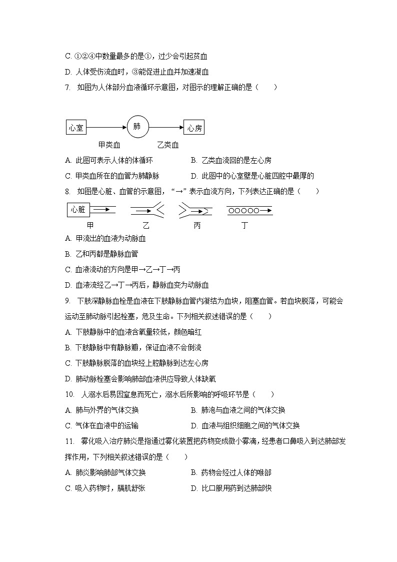 湖南省常德市鼎城区2022-2023学年七年级下学期期末生物试卷（含答案）02