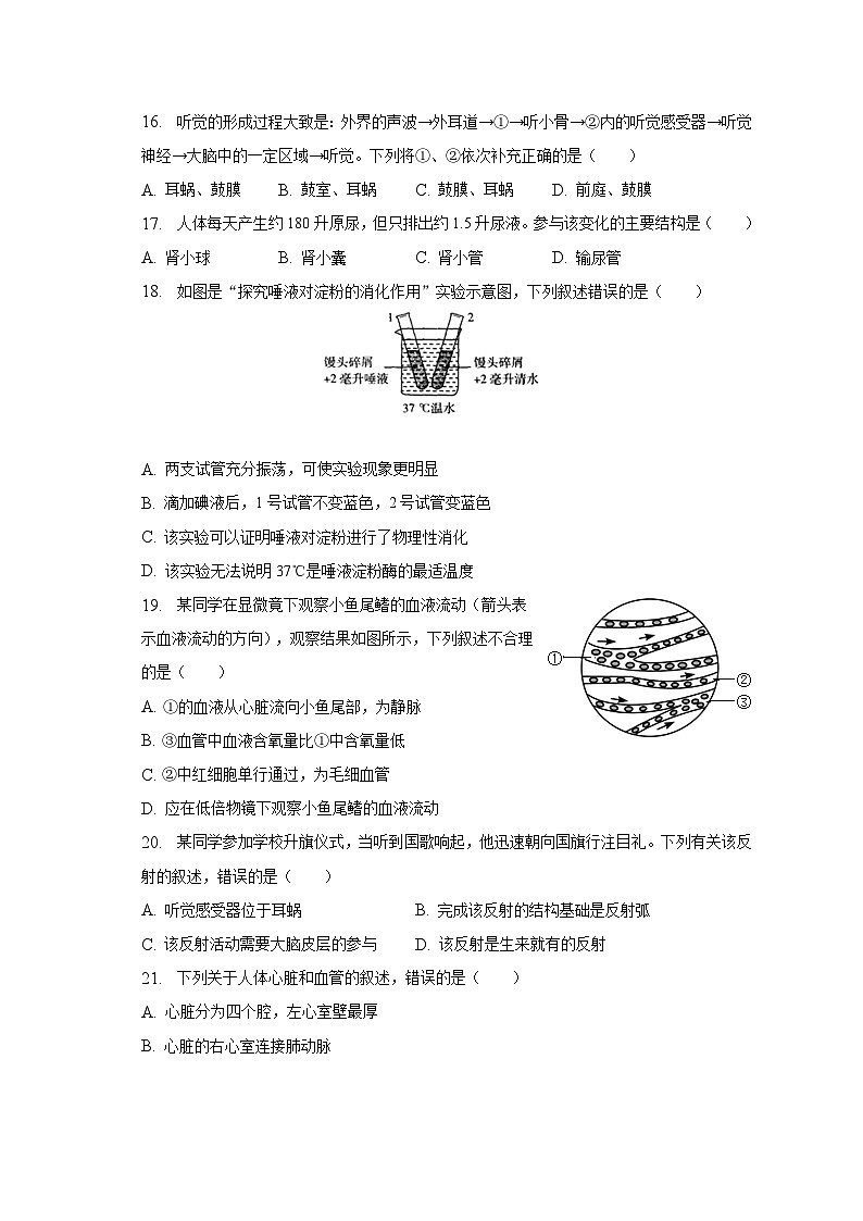 2022-2023学年广东省河源市和平县七年级（下）期末生物试卷（含解析）03