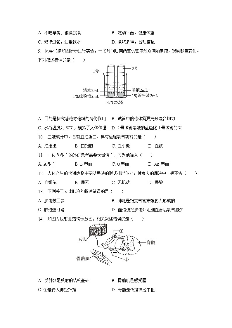 2023年北京市中考生物试卷（含解析）第2页