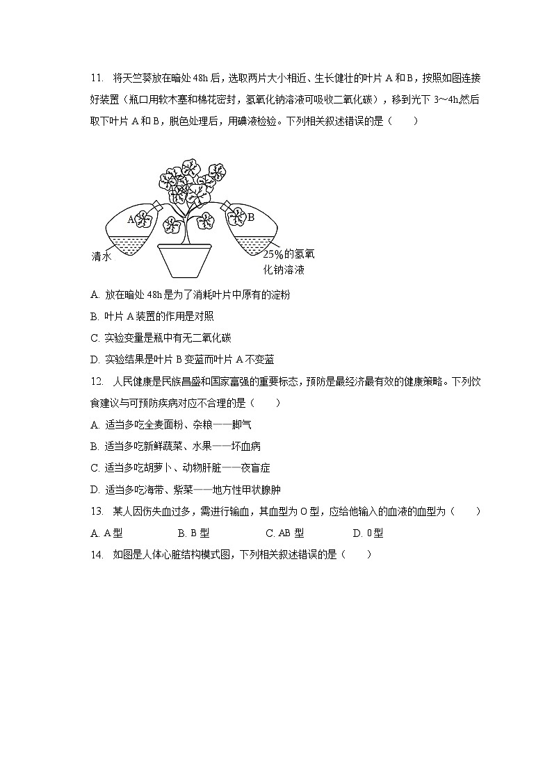 2023年云南省玉溪市红塔区中考生物模拟试卷（含解析）第3页