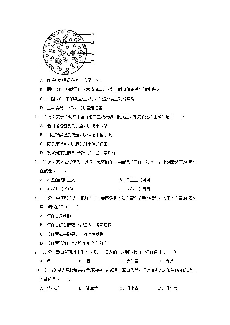 2022-2023学年江西省吉安市青原区七年级下学期期末生物试卷第2页