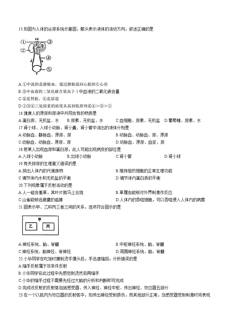 广东省揭阳市榕城区2022-2023学年七年级下学期期末生物试题（含答案）03
