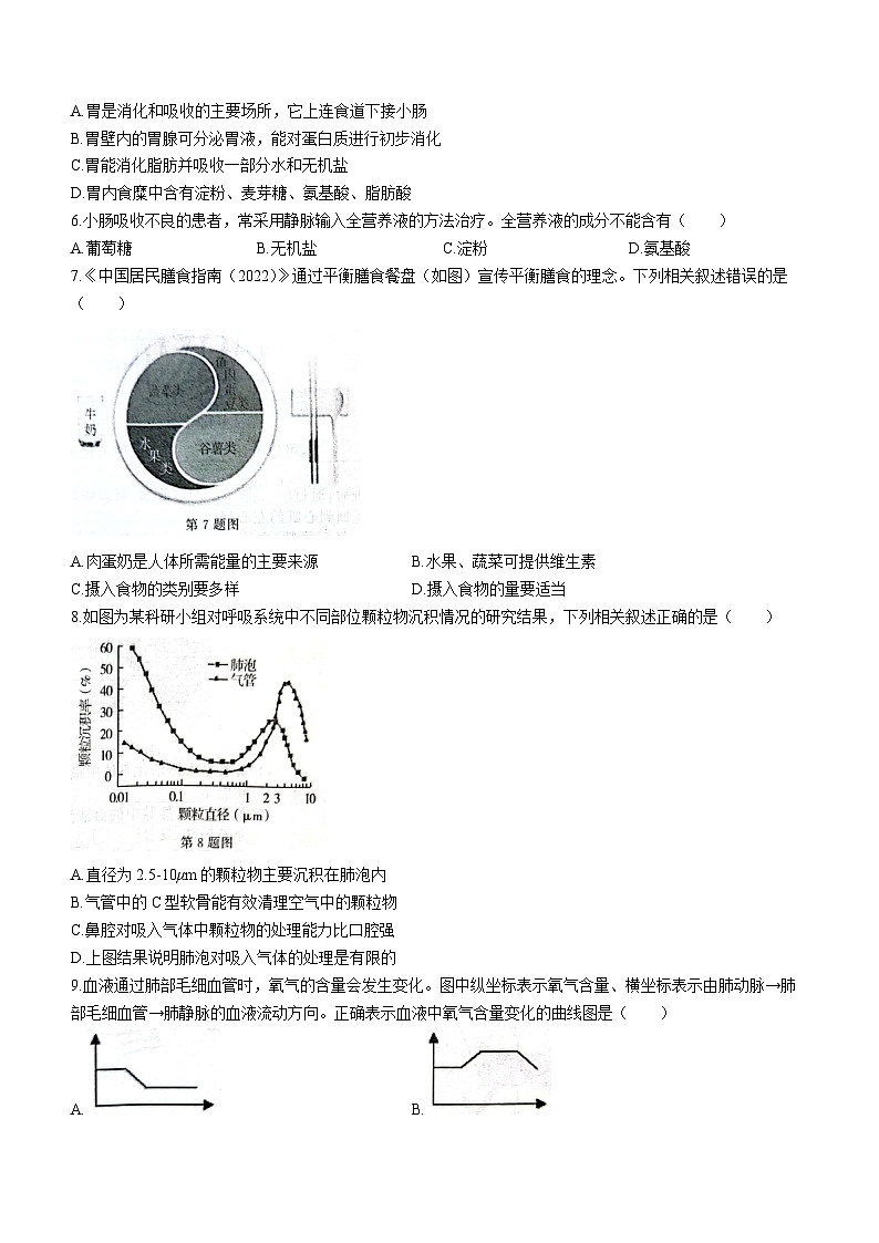 河南省郑州市惠济区2022-2023学年七年级下学期期末生物试题（含答案）第2页