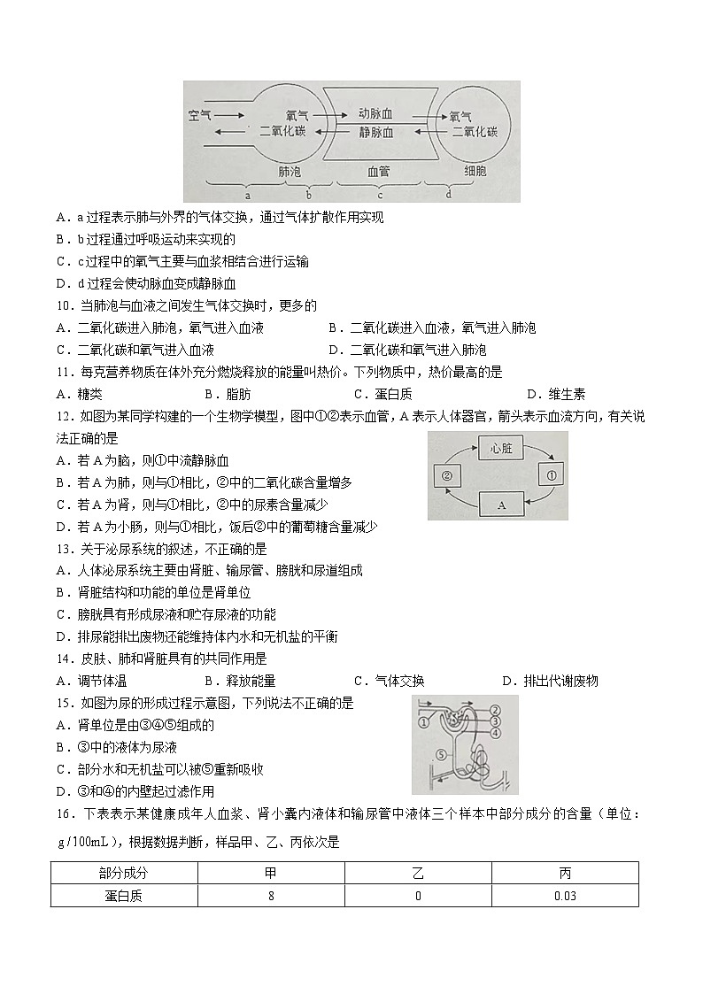 河南省周口市西华县2022-2023学年七年级下学期期末生物试题（含答案）02