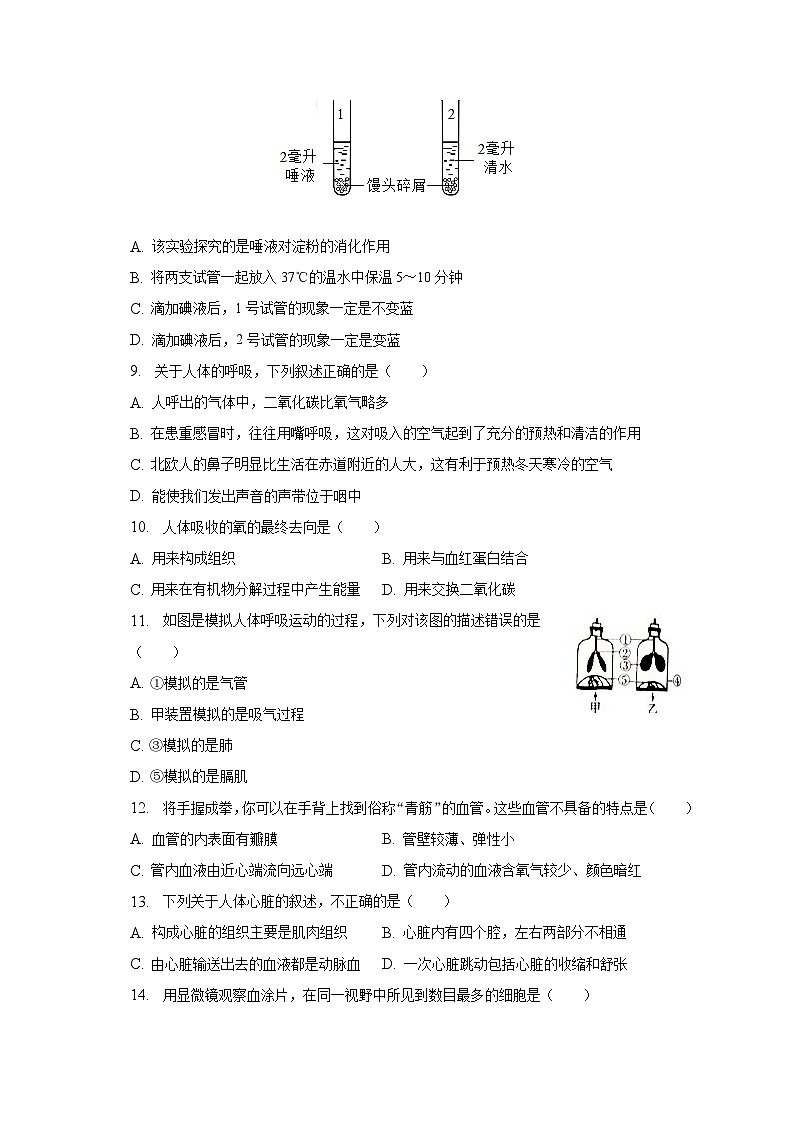 2022-2023学年河北省沧州市盐山县七年级（下）期末生物试卷（含解析）02