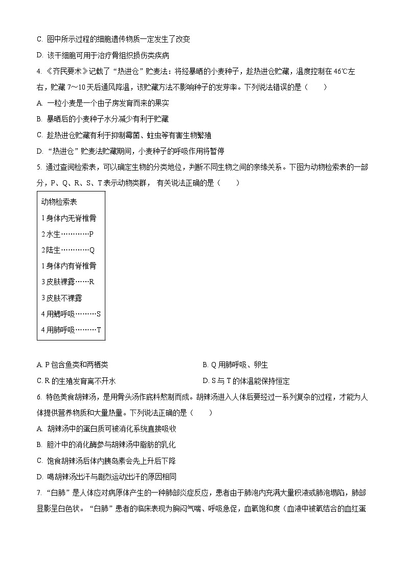 2023年山东省潍坊市中考生物真题第2页
