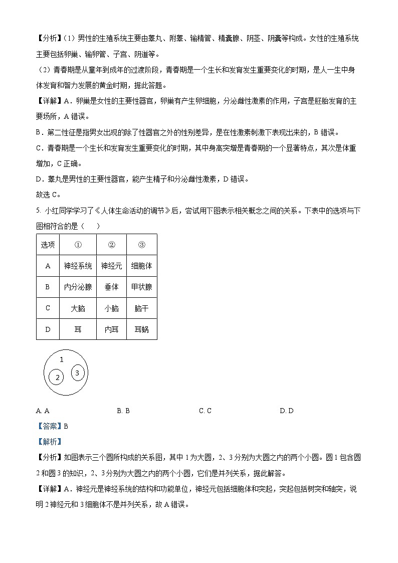 湖南省永州市中考生物真题（解析版）第3页