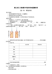 初中生物冀少版八年级上册第一节 呼吸作用优质学案及答案