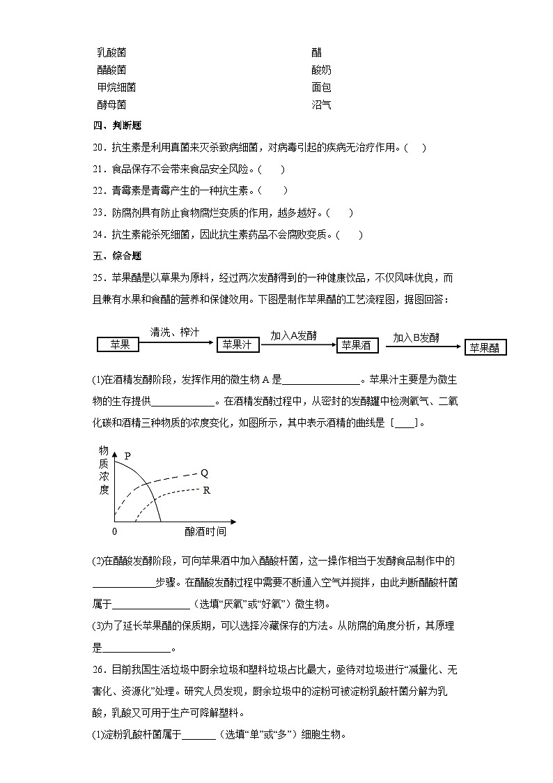 冀少版 生物 八年级上册 第五单元 第三章 日常生活中的生物技术 提升练习（word版含解析）03