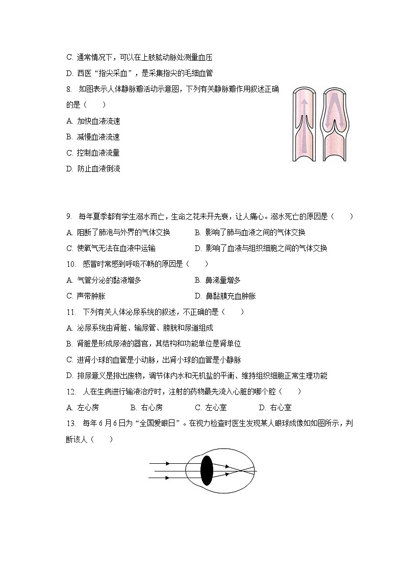 2022-2023学年江西省吉安市新干县七年级（下）期末生物试卷（含解析）02