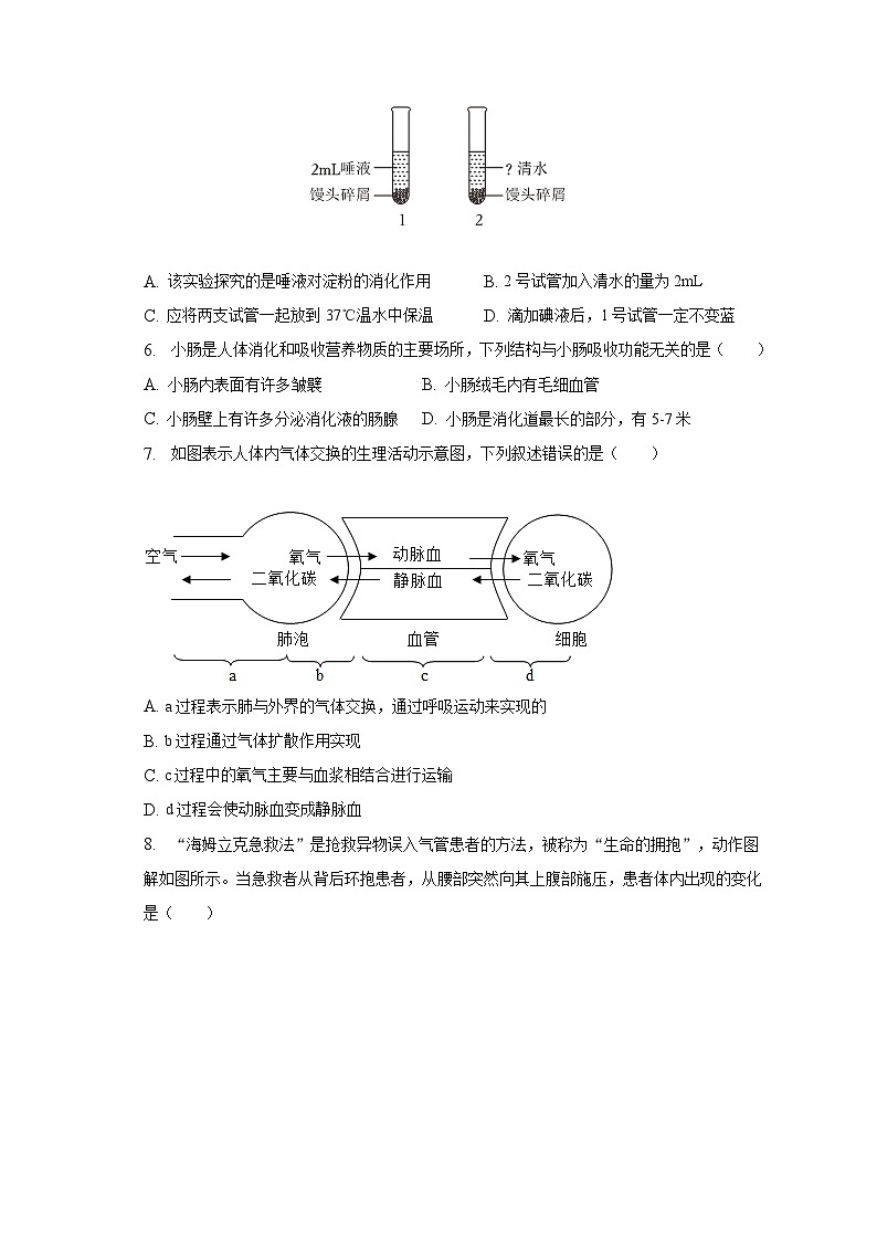 2022-2023学年江西省九江市都昌县七年级（下）期末生物试卷（含解析）第2页
