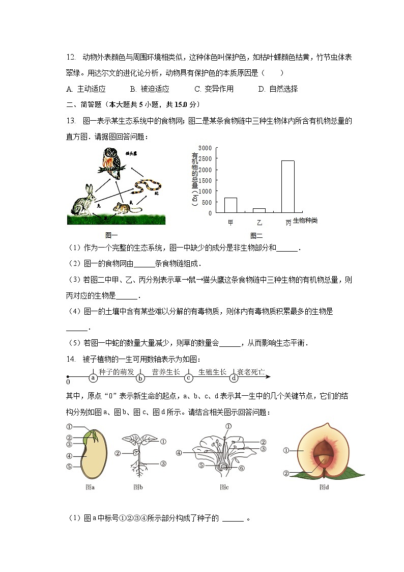 2022-2023学年辽宁省营口市大石桥市十五校八年级（下）月考生物试卷（6月份）（含解析）03