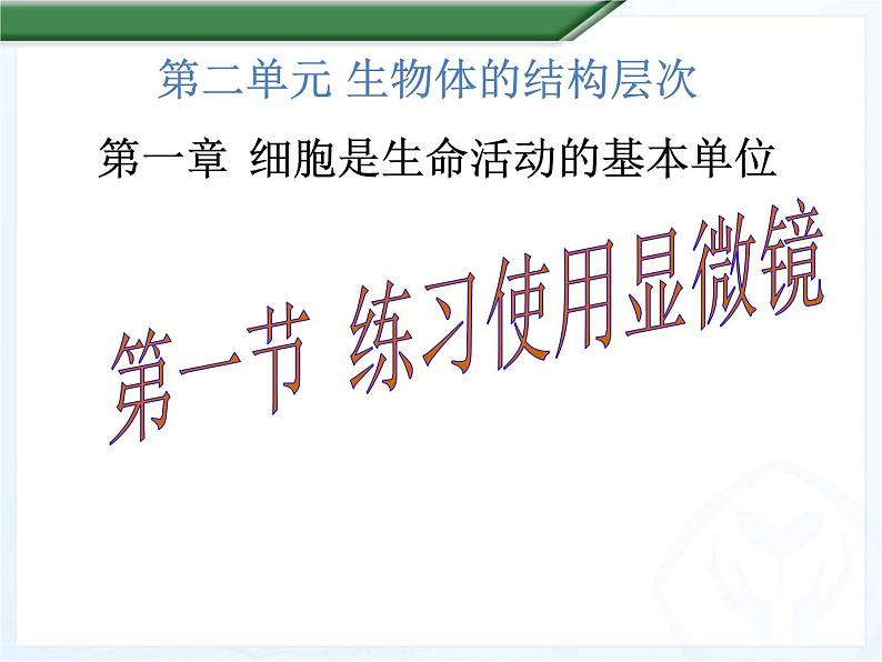 人教版七年级生物上册--2.1.1 练习使用显微镜（精品课件）01
