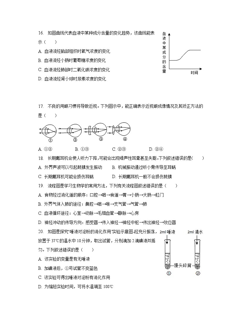 2022-2023学年江西省赣州市于都县七年级（下）期末生物试卷（含解析）第3页