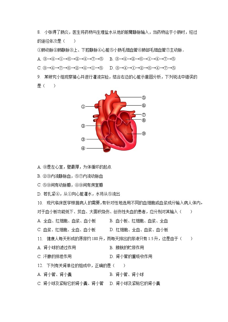 2022-2023学年江西省九江市修水县七年级（下）期末生物试卷（含解析）第2页