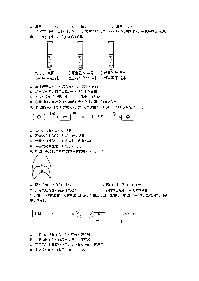 桐柏县2022-2023学年春期四校联考七年级期末考试生物试题第2页
