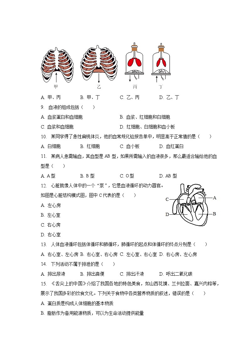 2022-2023学年甘肃省武威市凉州区七年级（下）期末生物试卷（含解析）02