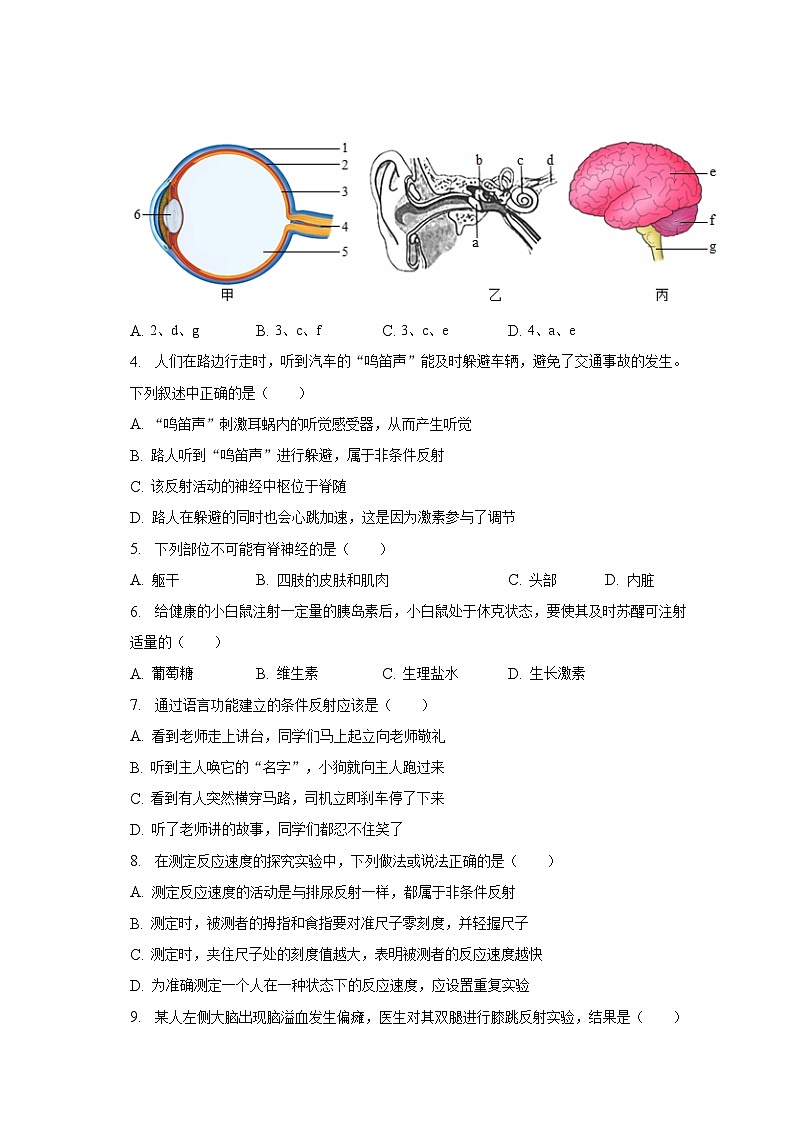 山东省威海临港经开区2022-2023学年七年级下学期期末生物试卷（五四学制）第2页