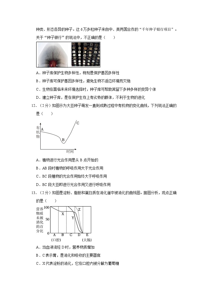 2023年山东省济南市中考生物模拟试卷（含解析）第2页