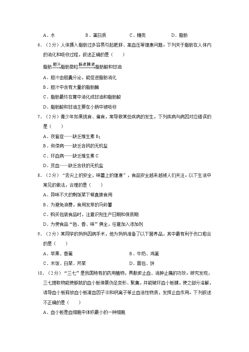 2022-2023学年山东省日照市五莲县七年级下学期期末生物试卷（含解析）第2页