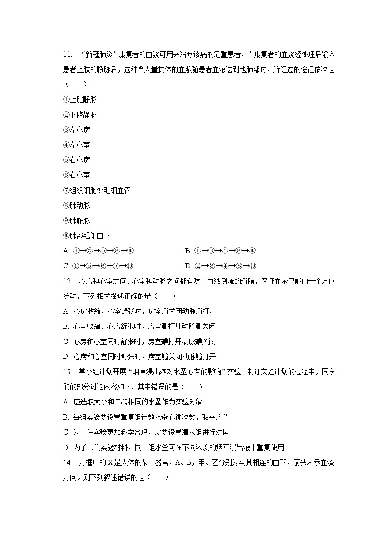 2022-2023学年山东省滨州市无棣县七年级（下）期末生物试卷（含解析）03