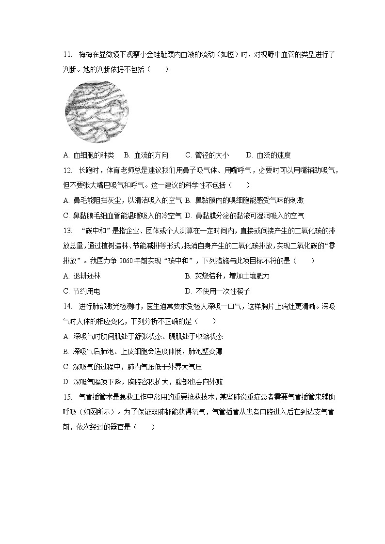 2022-2023学年山东省日照市五莲县七年级（下）期末生物试卷（含解析）第3页