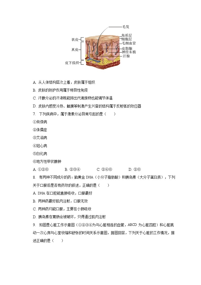 2022-2023学年湖南省湘潭市湘潭县七年级（下）期末生物试卷（含解析）第2页