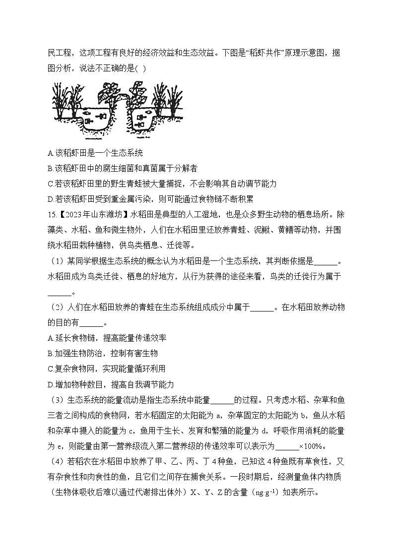 （1）生物与环境——2023年中考生物真题专项汇编第3页