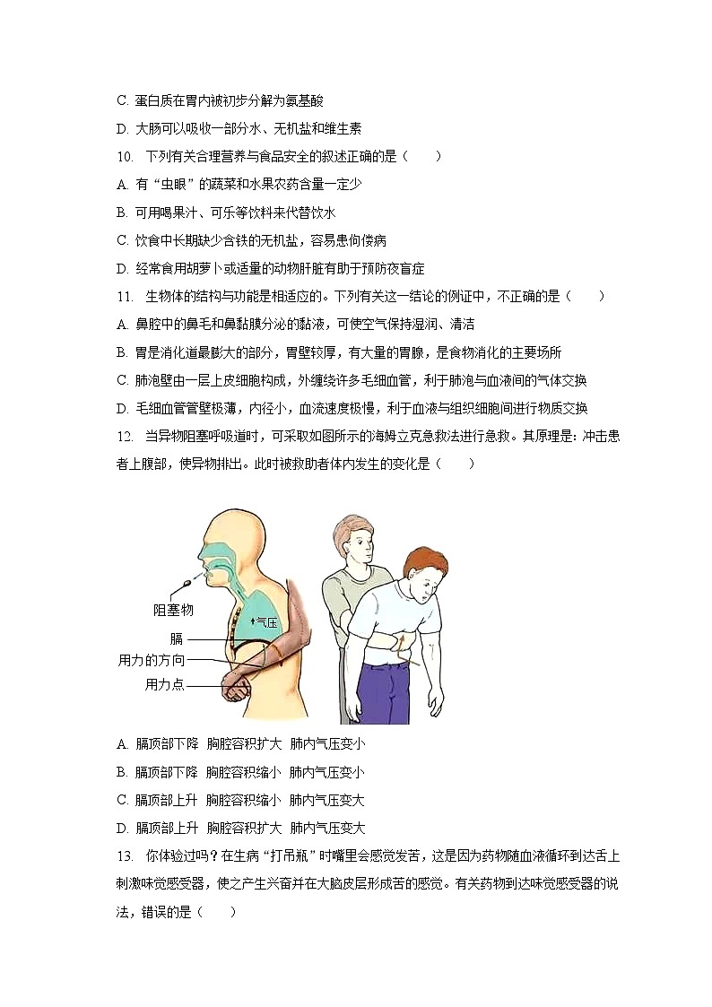 2022-2023学年山东省聊城市东昌府区七年级（下）期末生物试卷（含解析）03