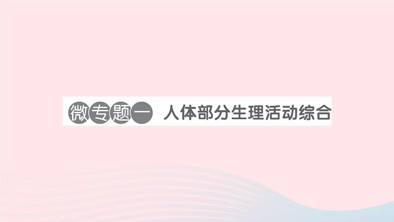 2023七年级生物下册第四单元生物圈中的人第五章人体内废物的排出微专题一人体部分生理活动综合作业课件新版新人教版01