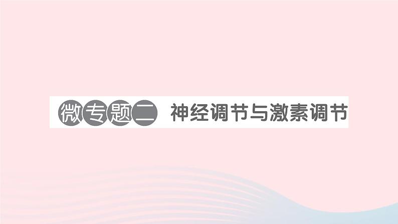 2023七年级生物下册第四单元生物圈中的人第六章人体生命活动的调节微专题二神经调节与激素调节作业课件新版新人教版01