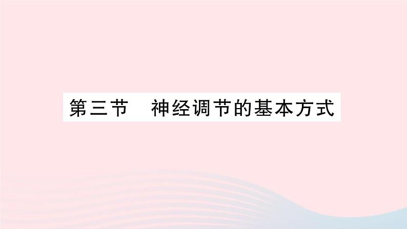 2023七年级生物下册第四单元生物圈中的人第六章人体生命活动的调节第三节神经调节的基本方式作业课件新版新人教版第1页