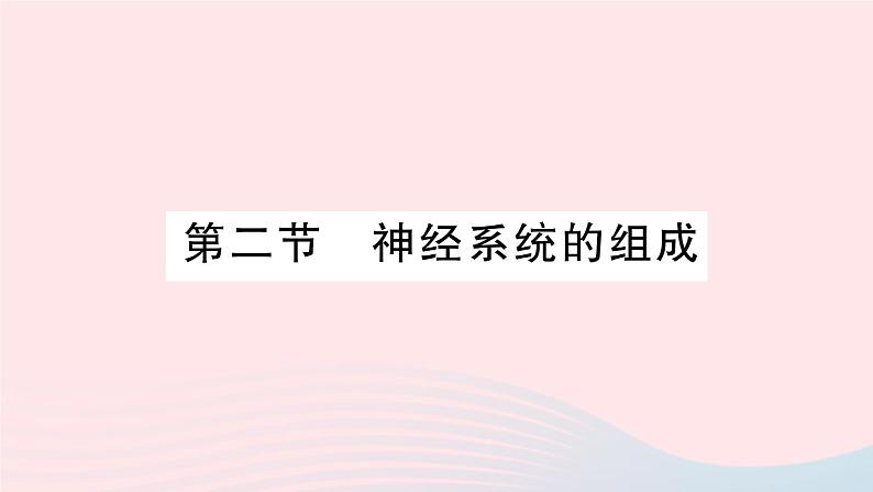 2023七年级生物下册第四单元生物圈中的人第六章人体生命活动的调节第二节神经系统的组成作业课件新版新人教版第1页