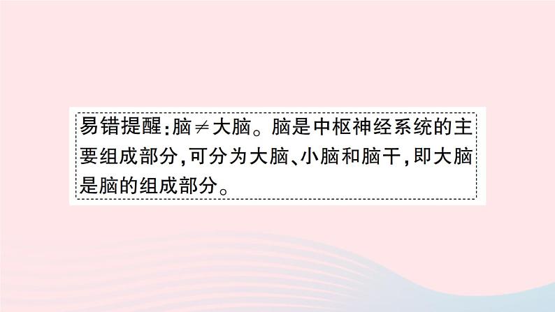 2023七年级生物下册第四单元生物圈中的人第六章人体生命活动的调节第二节神经系统的组成作业课件新版新人教版第8页