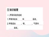 2023七年级生物下册第四单元生物圈中的人第三章人体的呼吸第一节呼吸道对空气的处理作业课件新版新人教版