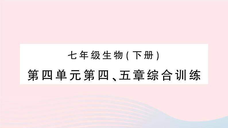 2023七年级生物下册第四单元生物圈中的人第四五章综合训练作业课件新版新人教版第1页